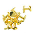 10 Pieces Round Blank Cabochon Bezel Frame Base Cuff Links DIY Cufflink Gold Tone Setting Base Jewelry Making FIndings