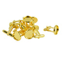 10 Pieces Round Blank Cabochon Bezel Frame Base Cuff Links DIY Cufflink Gold Tone Setting Base Jewelry Making FIndings