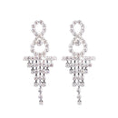 Rhinestone Diamante Tassel Dangle ''8' Shape Earrings Wedding Jewelry Fancy Jewelry Ornaments