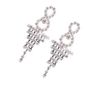 Rhinestone Diamante Tassel Dangle ''8' Shape Earrings Wedding Jewelry Fancy Jewelry Ornaments