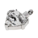 High Polished Stainless Steel Rhinestone Heart Shape Pendant Urn Ashes Conainer Cremation Keepsake Memorial