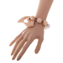 Dummy Organic Wood Crochet Round Beads Cute Bird Bracelet Teether Baby Grasping Eye Hand Coordinations Nursing Toy