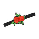 Retro Red Folwer Embroidery Flower Choker Punk Gothic Necklace Women Jewelry