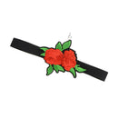 Retro Red Folwer Embroidery Flower Choker Punk Gothic Necklace Women Jewelry