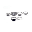 6 Pieces Antique Silver Boho Fashion Triangle Midi Finger Knuckle Rings Band