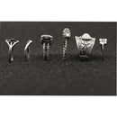 6 Pieces Antique Silver Boho Fashion Triangle Midi Finger Knuckle Rings Band