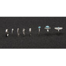 8 Pieces/Set Antique Silver Boho Fashion Gemstone Midi Finger Rings