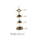 4 Pieces Set Antique Gemstone Rings Stack Plain Rings Band Mid Finger Rings (Gold Tone)