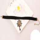 Black Velvet Choker Collar Choker Necklace with Spider Web Pendant Halloween Party Accessories