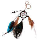 Dreamcatcher Keyring Gold Metal Lobster Clasp Boho Ornament Feather Keychain