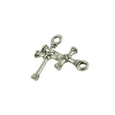 50 Pieces Tibetan Silver 3D Cathelic Religous Cross knot Charms Pendants DIY