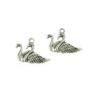 20 Pieces Tibetan Silver Lover Swan Valentines Day Charm Pendant Jewelry DIY