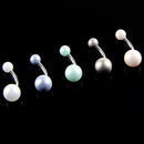 5 Pieces Charm Body Piercing Jewelry Crystal Faux Pearl Ball Button Belly Navel Ring Bar
