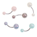 5 Pieces Charm Body Piercing Jewelry Crystal Faux Pearl Ball Button Belly Navel Ring Bar