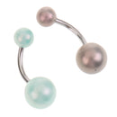 5 Pieces Charm Body Piercing Jewelry Crystal Faux Pearl Ball Button Belly Navel Ring Bar