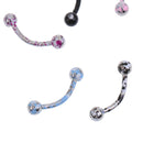 8 Pieces Stainless Steel Curved Barbell Ball Lip Stud Eyebrow Ring Piercing