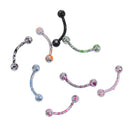 8 Pieces Stainless Steel Curved Barbell Ball Lip Stud Eyebrow Ring Piercing