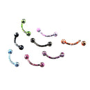 8 Pieces Stainless Steel Curved Barbell Ball Lip Stud Eyebrow Ring Piercing
