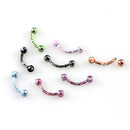 8 Pieces Stainless Steel Curved Barbell Ball Lip Stud Eyebrow Ring Piercing