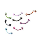 8 Pieces Stainless Steel Curved Barbell Ball Lip Stud Eyebrow Ring Piercing