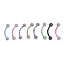 8 Pieces Stainless Steel Curved Barbell Ball Lip Stud Eyebrow Ring Piercing