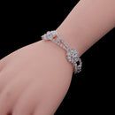 Crystal Rhinestone Flower Bangle Bracelet Wedding Enagagement Bridal Gifts