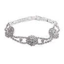 Crystal Rhinestone Flower Bangle Bracelet Wedding Enagagement Bridal Gifts