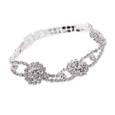 Crystal Rhinestone Flower Bangle Bracelet Wedding Enagagement Bridal Gifts