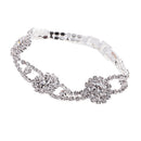 Crystal Rhinestone Flower Bangle Bracelet Wedding Enagagement Bridal Gifts