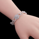 Crystal Rhinestone Flower Bangle Bracelet Wedding Enagagement Bridal Gifts