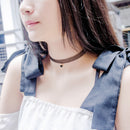 Black Lace Collar Choker Gothic Mesh Necklace with Gem Heart Pendant Elegant Lady Ornaments