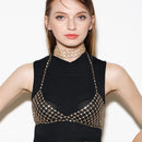 Luxury Crystal Bra Chains Triangle Bikini Choker Necklace Beach Body Jewelry