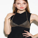 Luxury Crystal Bra Chains Triangle Bikini Choker Necklace Beach Body Jewelry