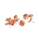 10 Pieces Stud Earrings Setting Crown Cabochon Base Blank Tray DIY Earrings Making