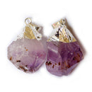 Natural Amethyst Crystal Irregular Stone Pendant Necklace Fashion DIY Crafts for Necklace