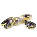 Handmade Natural Stone Amethyst Agate Irregular Pendant Hollow For Necklace DIY Jewelry