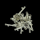 10Pcs Antique Silver Zinc Alloy Crown Key Pendant Charms Jewellery Findings