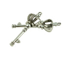 10Pcs Antique Silver Zinc Alloy Crown Key Pendant Charms Jewellery Findings