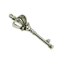 10Pcs Antique Silver Zinc Alloy Crown Key Pendant Charms Jewellery Findings