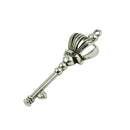 10Pcs Antique Silver Zinc Alloy Crown Key Pendant Charms Jewellery Findings