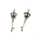 10Pcs Antique Silver Zinc Alloy Crown Key Pendant Charms Jewellery Findings