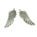 10 Piece 3D Large Antique Silver Angel Wing Charm Pendant Jewelry DIY Making