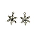 100 Pieces Wholesale Tibetan Silver Snowflake Beads Loose Spacer Beads DIY Jewelry Making for Necklace Bracelet Accessories