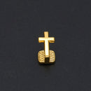 2 Pieces 18k Gold Plated Cross Design Hip Hop Cap Rapper Jewelry Fashion Dentures