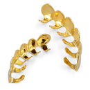 Luxury 18k Gold Plated Silver Oblique Texture Hip Hop Rock Teeth Top Bottom Set Halloween Party Costume