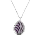 Hollow Tree Leaf Waterdrop 316L Stainless Steel Essential Oil Diffuser Necklace Pendant Jewelry 24" Chain 5 Pads