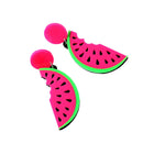 1 Pair Fashion Women Lady Girl Cartoon Fruit Acrylic Hip Hop Watermelon Stud Earrings 70 x 22mm