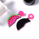 1 Pair Fashion Women Lady Girl Cartoon Fruit Acrylic Hip Hop Watermelon Stud Earrings 70 x 22mm