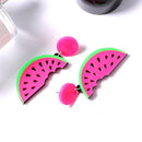1 Pair Fashion Women Lady Girl Cartoon Fruit Acrylic Hip Hop Watermelon Stud Earrings 70 x 22mm