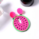 1 Pair Fashion Women Lady Girl Cartoon Fruit Acrylic Hip Hop Watermelon Stud Earrings 70 x 22mm